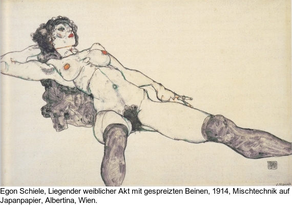 Egon Schiele - Sitzendes Mädchen mit ausgestrecktem Arm und Bein - Autre image
