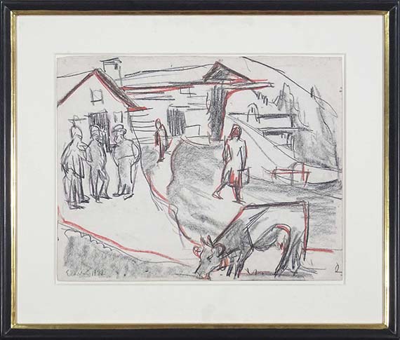 Ernst Ludwig Kirchner - Bauern auf der Alp - Image du cadre