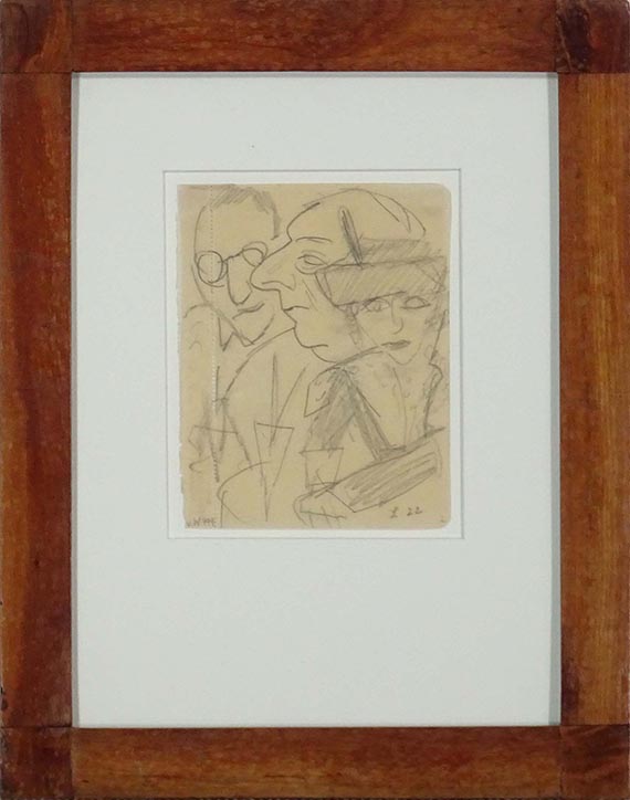 Max Beckmann - Zwei Männer und eine Frau am Bartisch - Image du cadre