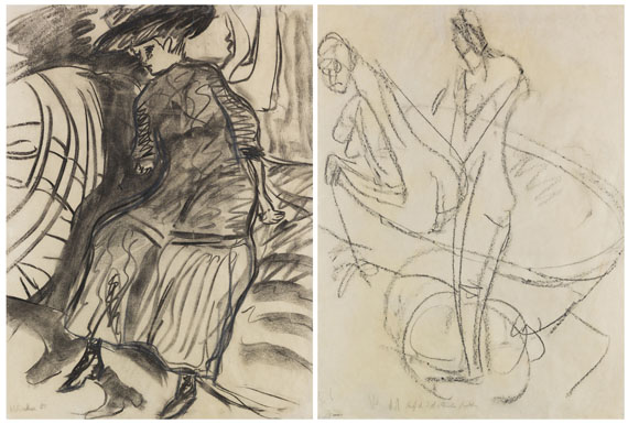 Ernst Ludwig Kirchner - Auf dem Bett sitzendes Mädchen - Autre image