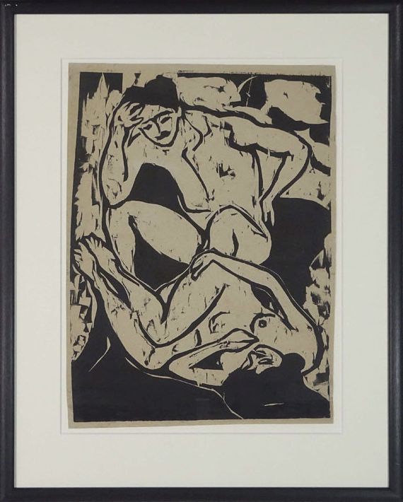 Ernst Ludwig Kirchner - Nacktes Paar auf einem Kanapee - Image du cadre
