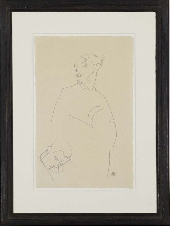 Egon Schiele - Selbstporträt - Image du cadre