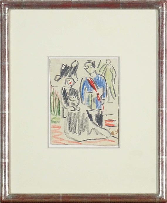 Ernst Ludwig Kirchner - Stehendes Paar (Corpsstudent) - Image du cadre