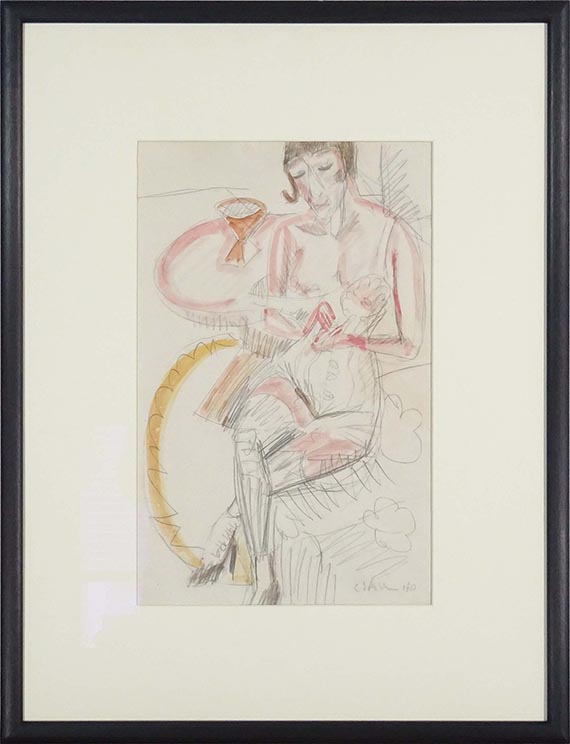 Ernst Ludwig Kirchner - Sitzende Frau in Corsett - Image du cadre
