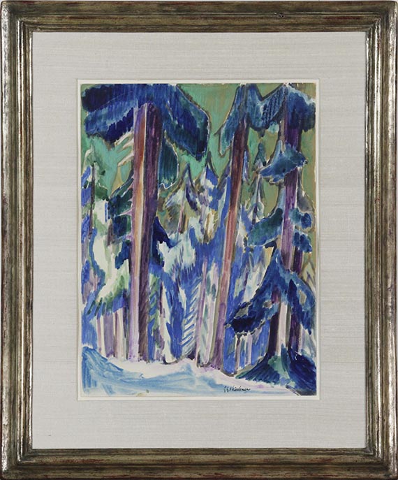 Ernst Ludwig Kirchner - Bergtannen im Winter - Image du cadre