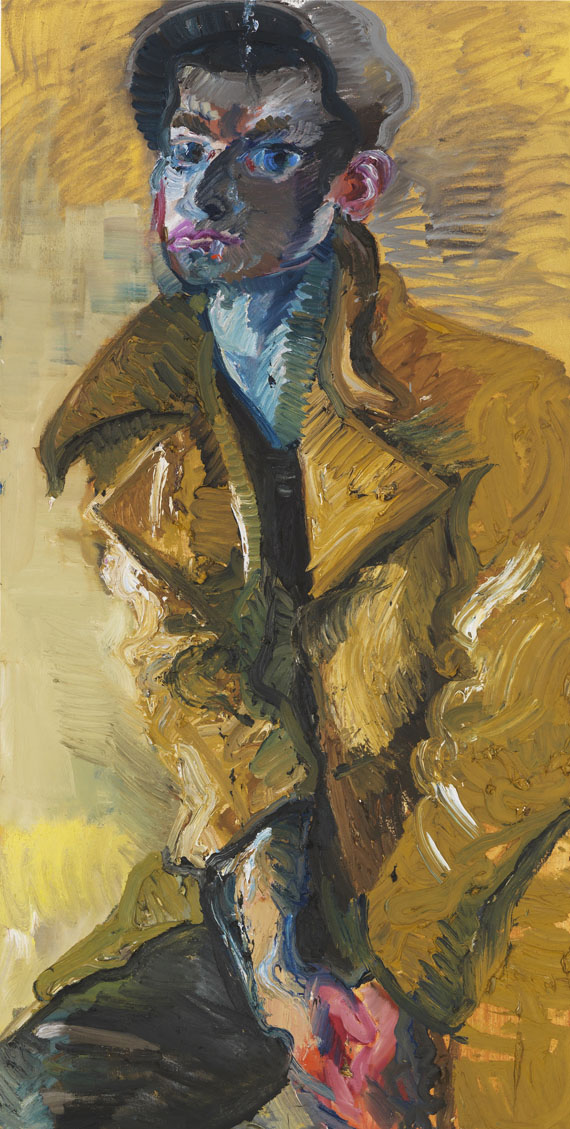 Rainer Fetting - Slava in ochre leather jacket