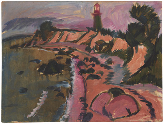 Ernst Ludwig Kirchner - Fehmarnküste mit Leuchtturm