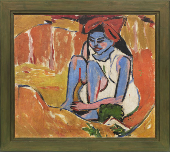 Ernst Ludwig Kirchner - Das blaue Mädchen in der Sonne - Image du cadre