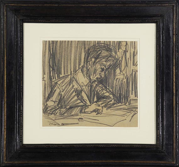 Ernst Ludwig Kirchner - Selbstbildnis, zeichnend - Image du cadre