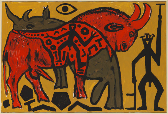 A. R. Penck (d.i. Ralf Winkler) - Stier und Nashorn verrückt - Image du cadre