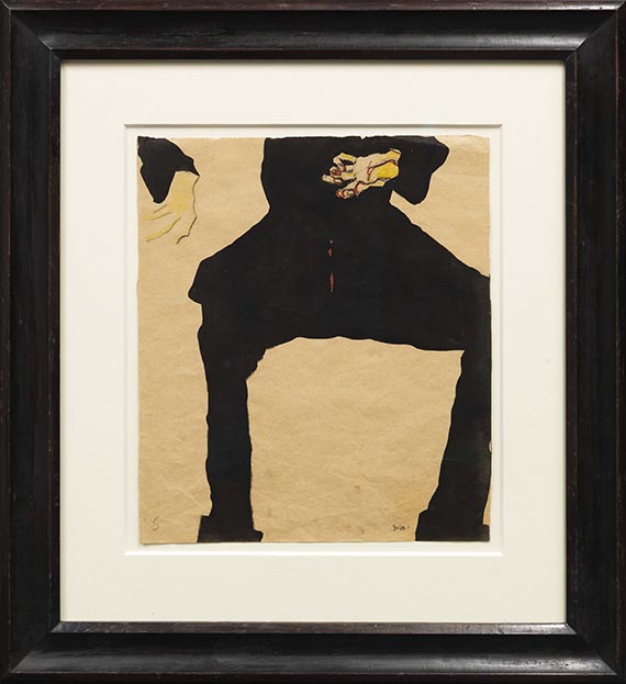 Egon Schiele - Studie eines sitzenden Mannes (Max Oppenheimer) - Image du cadre