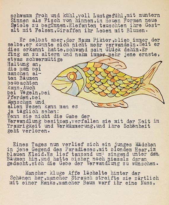 Hermann Hesse - Piktor's Verwandlungen. Typoskript mit Aquarellen - Autre image