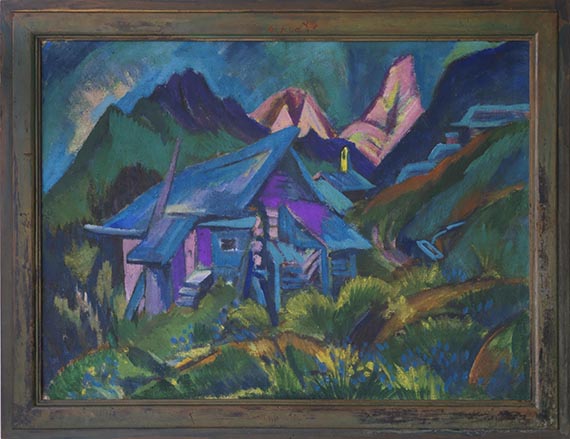 Ernst Ludwig Kirchner - Alphütten und Tinzenhorn - Image du cadre