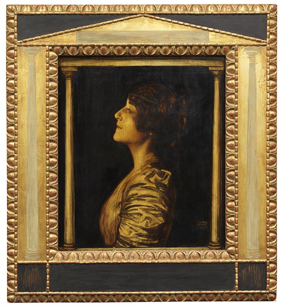 Franz von Stuck - Weibliches Porträt (Mary Stuck) - Image du cadre