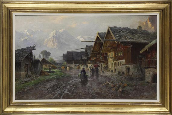 Albert Kappis - Die Frühlingsstraße in Garmisch - Image du cadre