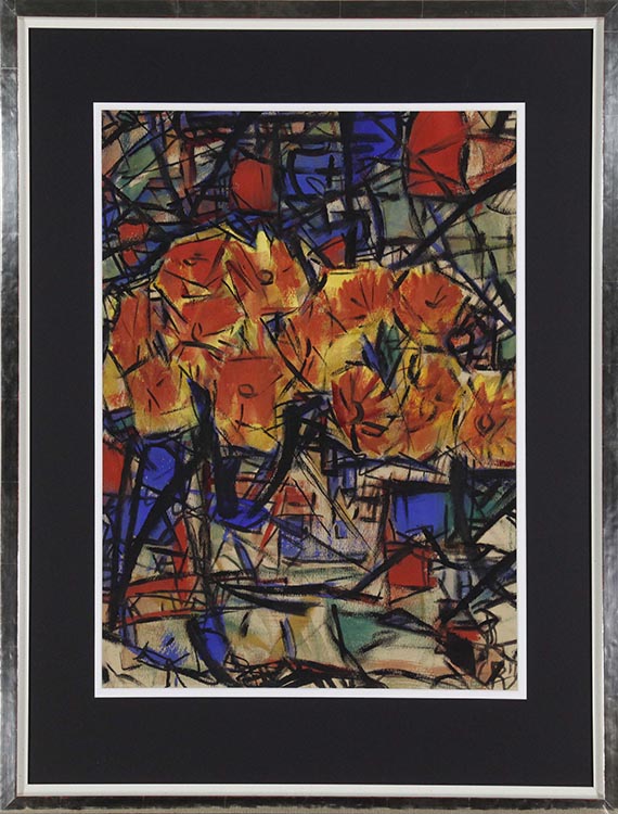Christian Rohlfs - Rote Blumen in Vase - Image du cadre