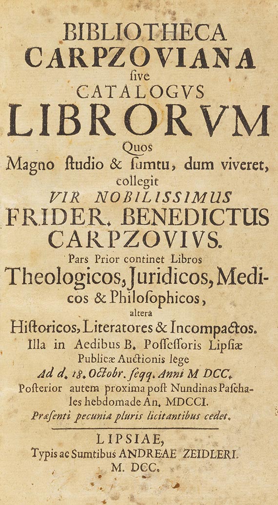 Johann Benedict Carpzov - Bibliotheca Carpzoviana - Autre image