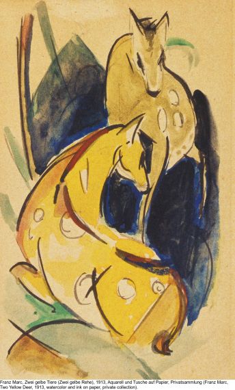 Franz Marc - Zwei gelbe Tiere (Zwei gelbe Rehe) - Autre image