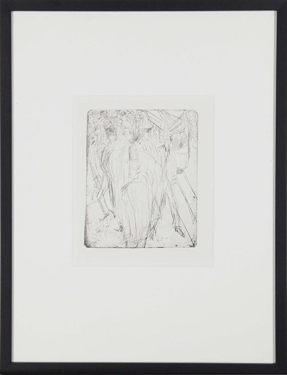 Ernst Ludwig Kirchner - Passantenknäuel und Elektrische - Image du cadre