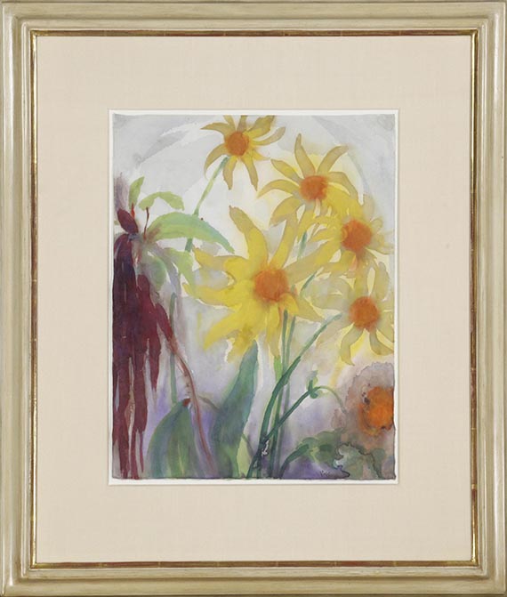 Emil Nolde - Sonnenblumen und Fuchsschwanz - Image du cadre