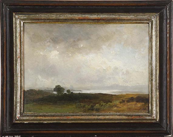 Christian Morgenstern - Landschaft am See mit aufziehenden Wolken - Image du cadre
