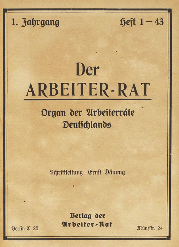   - Der Arbeiter-Rat. Jgge. 1 und 2