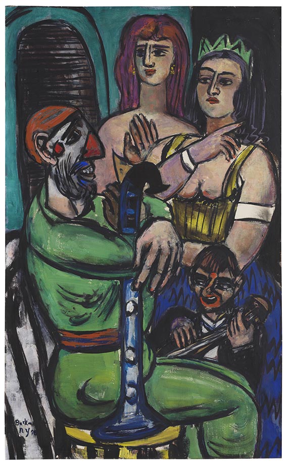 Max Beckmann - Großer Clown mit Frauen und kleiner Clown