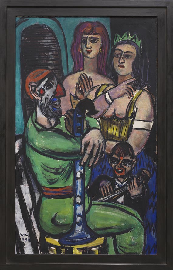 Max Beckmann - Großer Clown mit Frauen und kleiner Clown - Image du cadre