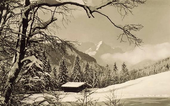 Illustration for: Elmau, Alpspitze, postcard, ca. 1960, photo: Rodenstock, Elmau, Post Klais/Obb.