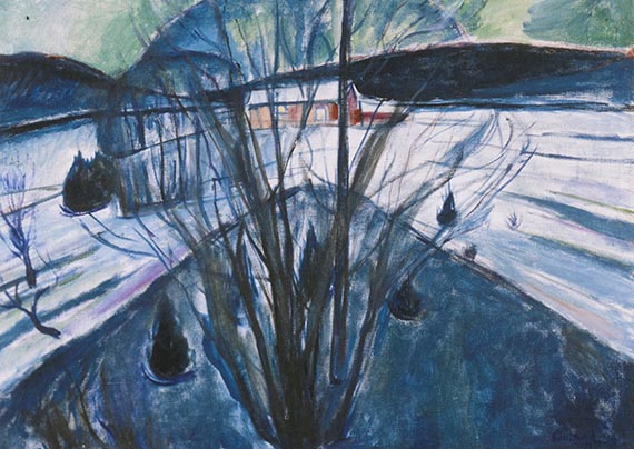 Illustration  for: Edvard Munch, Vinternatt (Winter Night), 1930-31, oil on canvas, Bergen Art Museum / Norway.