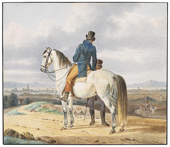 Wilhelm von Kobell - Reiter auf Schimmel