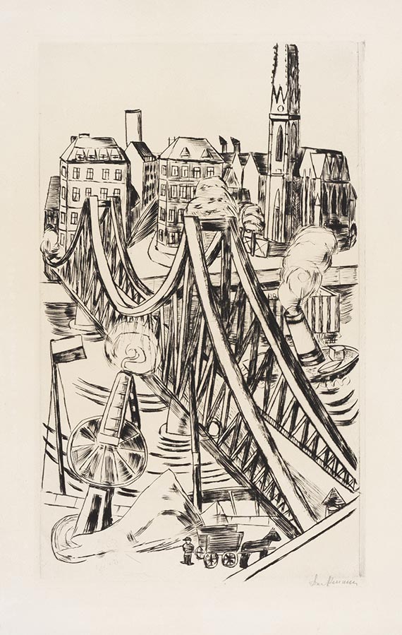 Max Beckmann - Grosse Brücke ("Eiserner Steg" in Frankfurt am Main)
