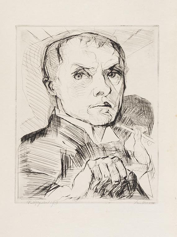 Max Beckmann - Selbstbildnis mit Griffel