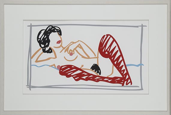 Tom Wesselmann - Fast Sketch Red Stocking Nude - Image du cadre