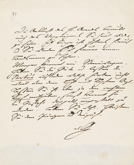 Johann Wolfgang von Goethe - G 5: Eigh. Brief an C. J. R. Ridel. 1 S.