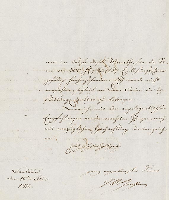 Johann Wolfgang von Goethe - Brief von Schreiberhand an L. Lämel. 2 S.