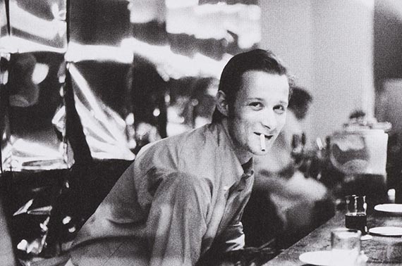 Illustration for: Blinky Palermo at the legendary Düsseldorf bar Creamcheese (1967–76), where he worked as a bartender from 1967 onwards, photo: Gerhard Richter. © Gerhard Richter Archiv, Köln.
