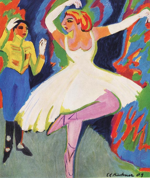 Illustration  for: Ernst Ludwig Kirchner, Russisches Tänzerpaar, 1909, oil on canvas, private collection
