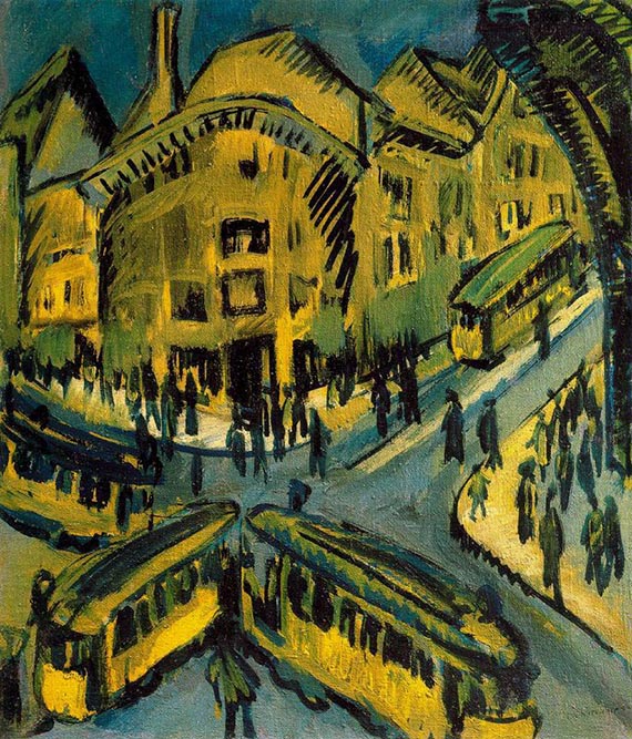 Illustration  for: Ernst Ludwig Kirchner, Nollendorfplatz, 1912, oil on canvas, Stiftung Stadtmuseum Berlin.