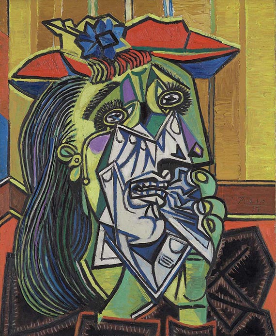 Illustration for: Pablo Picasso, Femme en pleurs (The weeping woman), 1937, oil on canvas, Tate Modern, London. <br />© Succession Picasso / VG Bild-Kunst, Bonn 2025