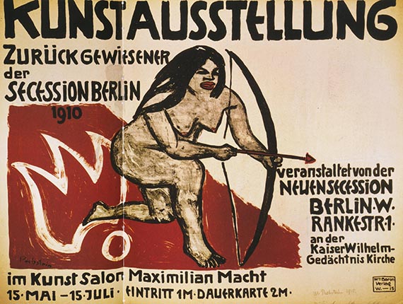 Illustration for: Max Pechstein, poster for the exhibition of the New Secession, art exhibition of artists rejected by the Berlin Secession, 1910, Brücke Museum, Berlin. © Pechstein 2025 Hamburg / Berlin / VG Bild-Kunst, Bonn 2025