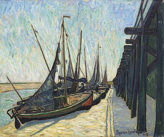 Theo von Brockhusen - Fischerboote bei Ebbe