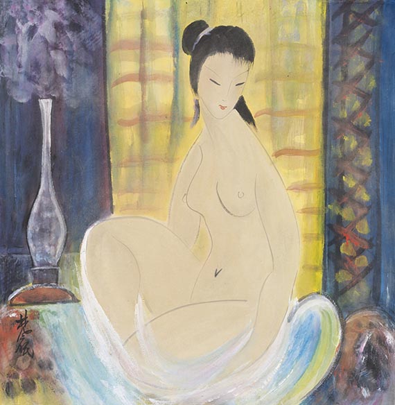 Fengmian Lin - Jeune femme nue assise