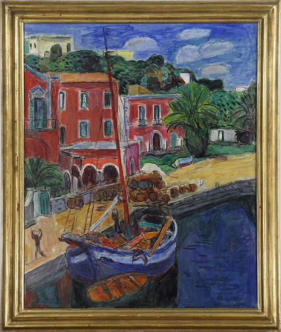 Hans Purrmann - Segelschiff im Hafen von Porto d'Ischia - Image du cadre