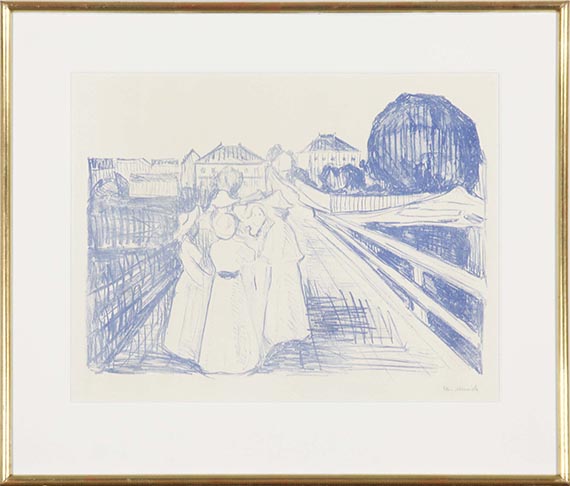 Edvard Munch - Auf der Brücke (På broen) - Image du cadre