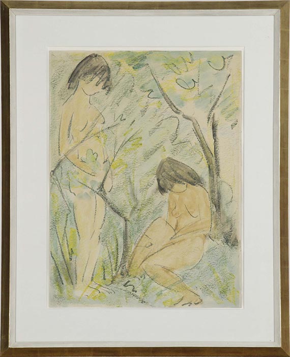 Otto Mueller - Zwei Mädchenakte, einer sitzend - Image du cadre