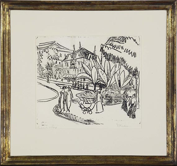 Ernst Ludwig Kirchner - Albertplatz Platz in Dresden-Neustadt - Das Boskett - Image du cadre