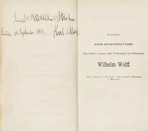 Karl Marx - Das Kapital. Widmungsexemplar für W. Strohn - Autre image