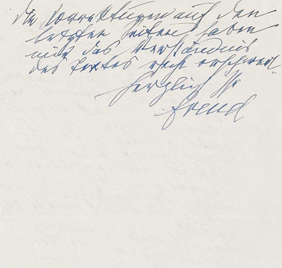 Sigmund Freud - Eigh. Brief. m. U. an Dr. Paul Federn, österr. Psychoanalytiker