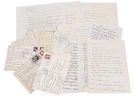 Unica Zürn - 9 eigh. Briefe und 7 Karten m. U.